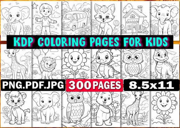Download KDP Coloring Pages for Kids - Premium Bundle