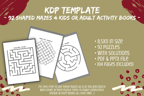 Download 92 KDP Mixed Shape Mazes for Kids Adults - Mazes for kids Collection
