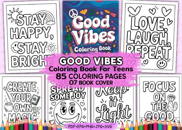Download Good Vibes Coloring Book for Teens - Coloring book for teens Collection