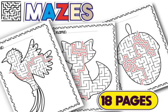 Download 18 Mazes for Kids Puzzles with Solutions - Mazes for kids Collection